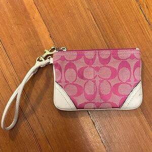 Coach Pink and Cream Wristlet